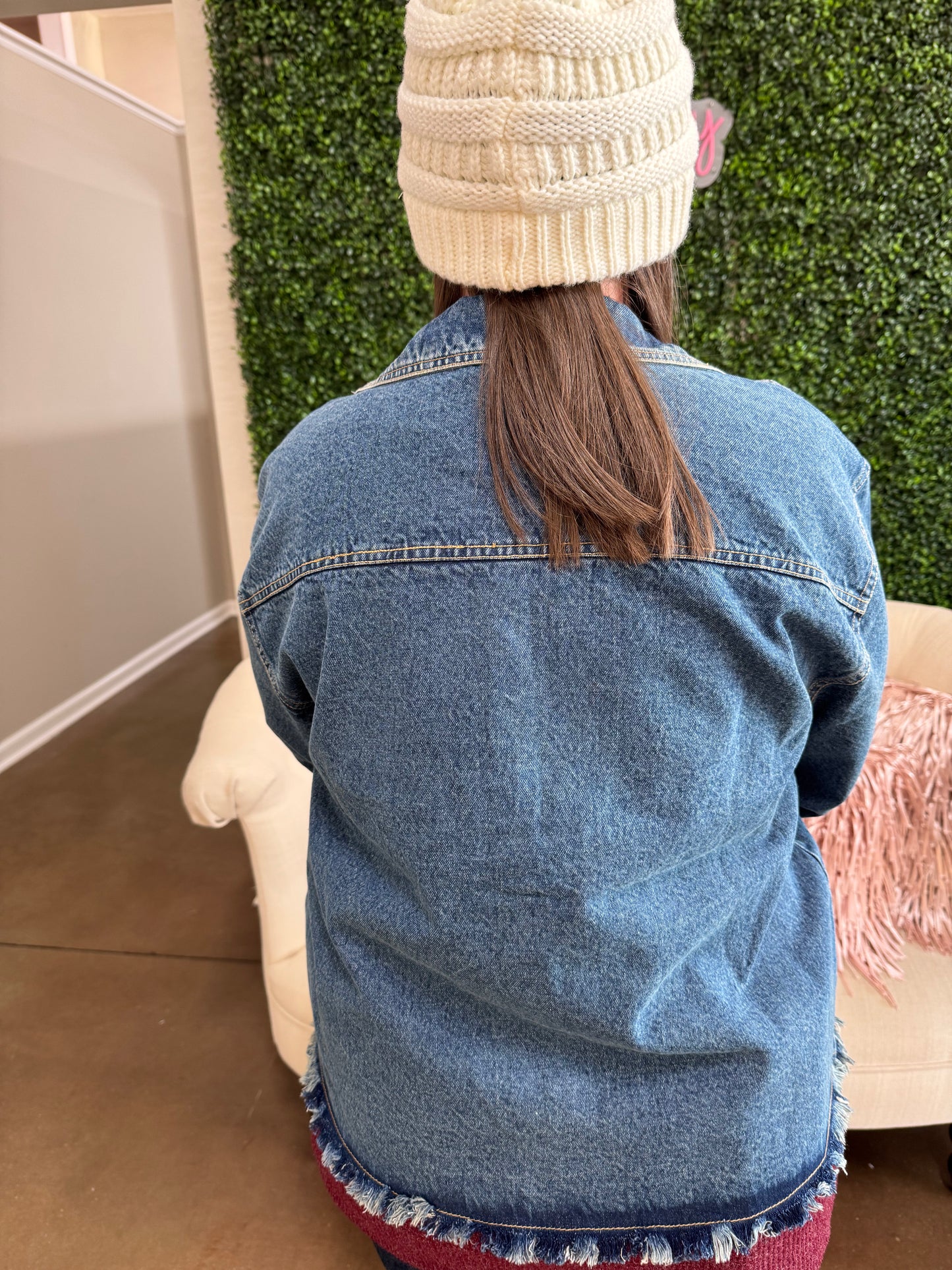 Keren Hart Denim Jacket with Embroidery