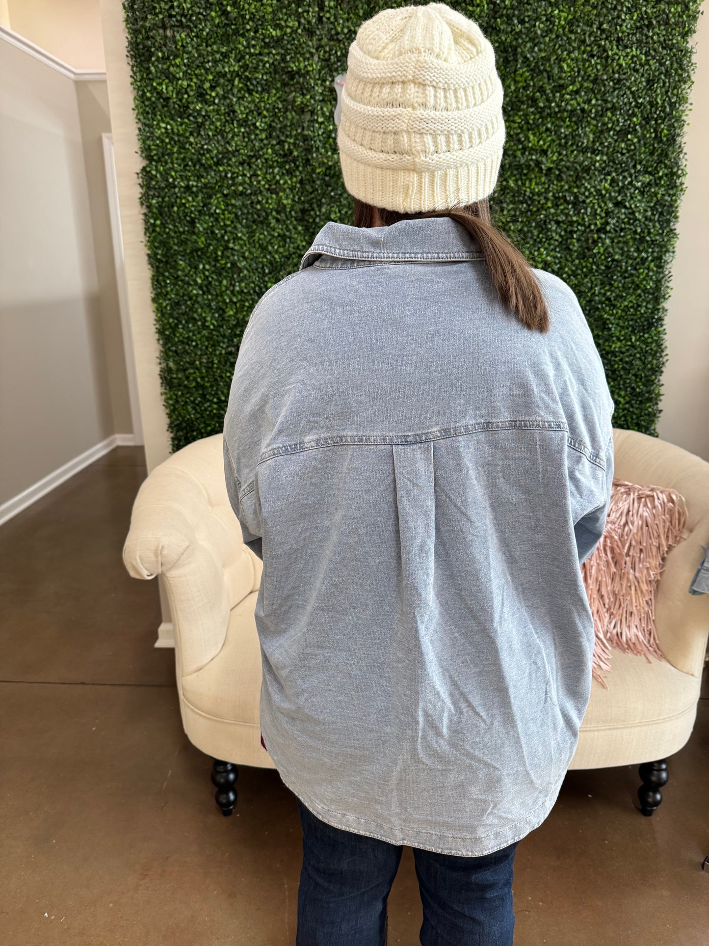 Keren Hart Soft Bleached Oversized Denim Jacket