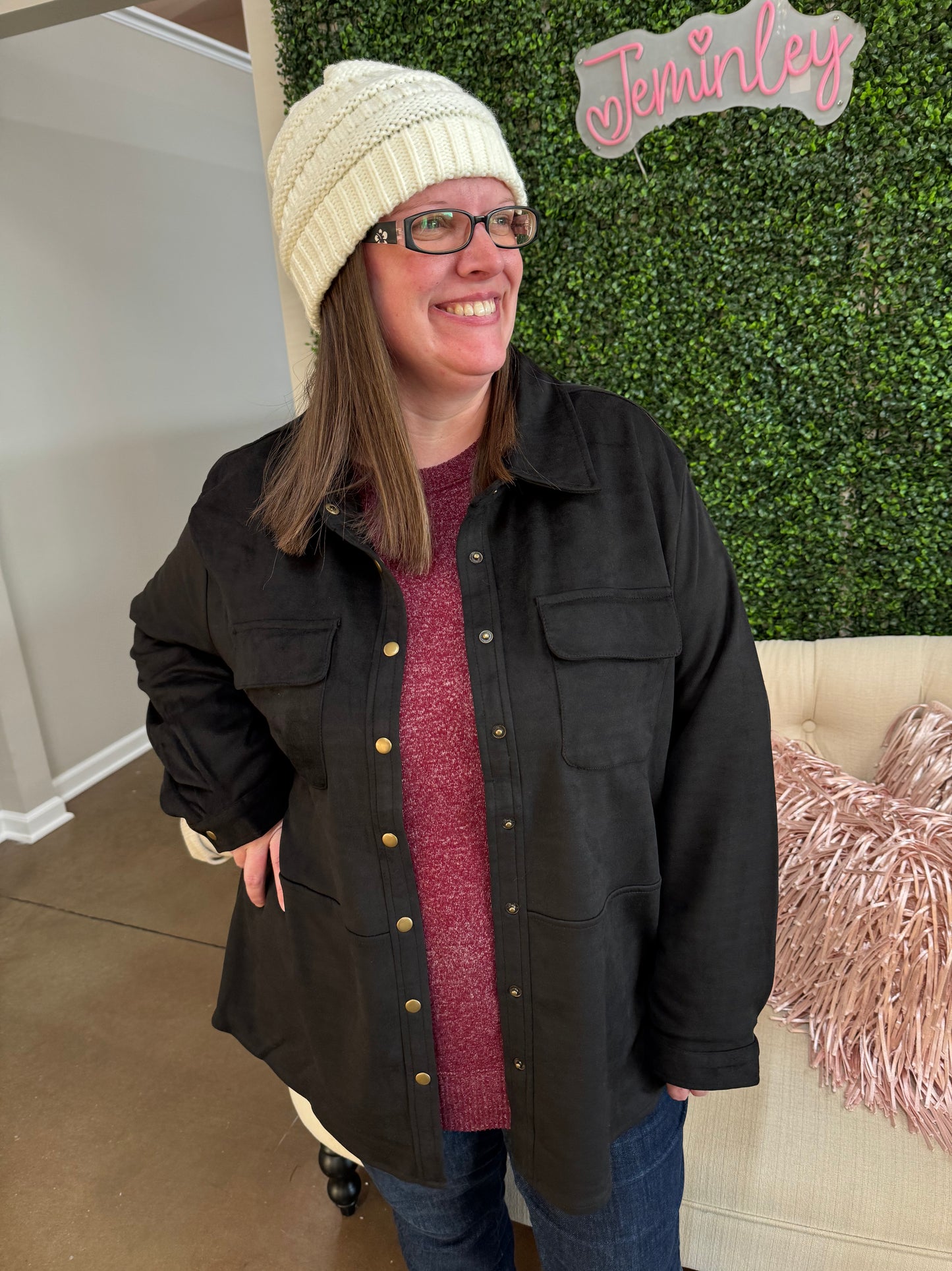 Plus Keren Hart Soft Suede Jacket