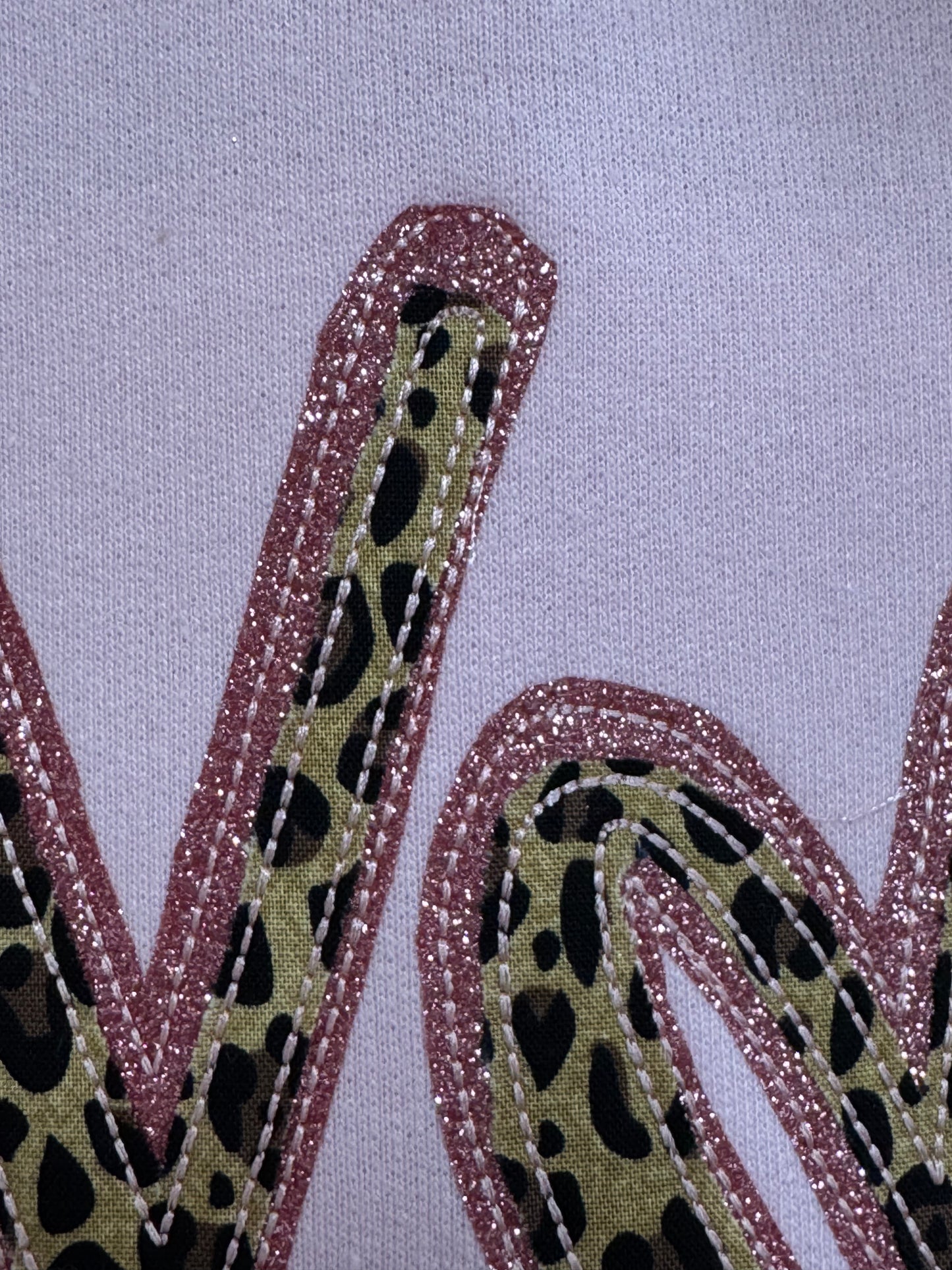 XOXO Leopard Embroidered Appliqué Crew