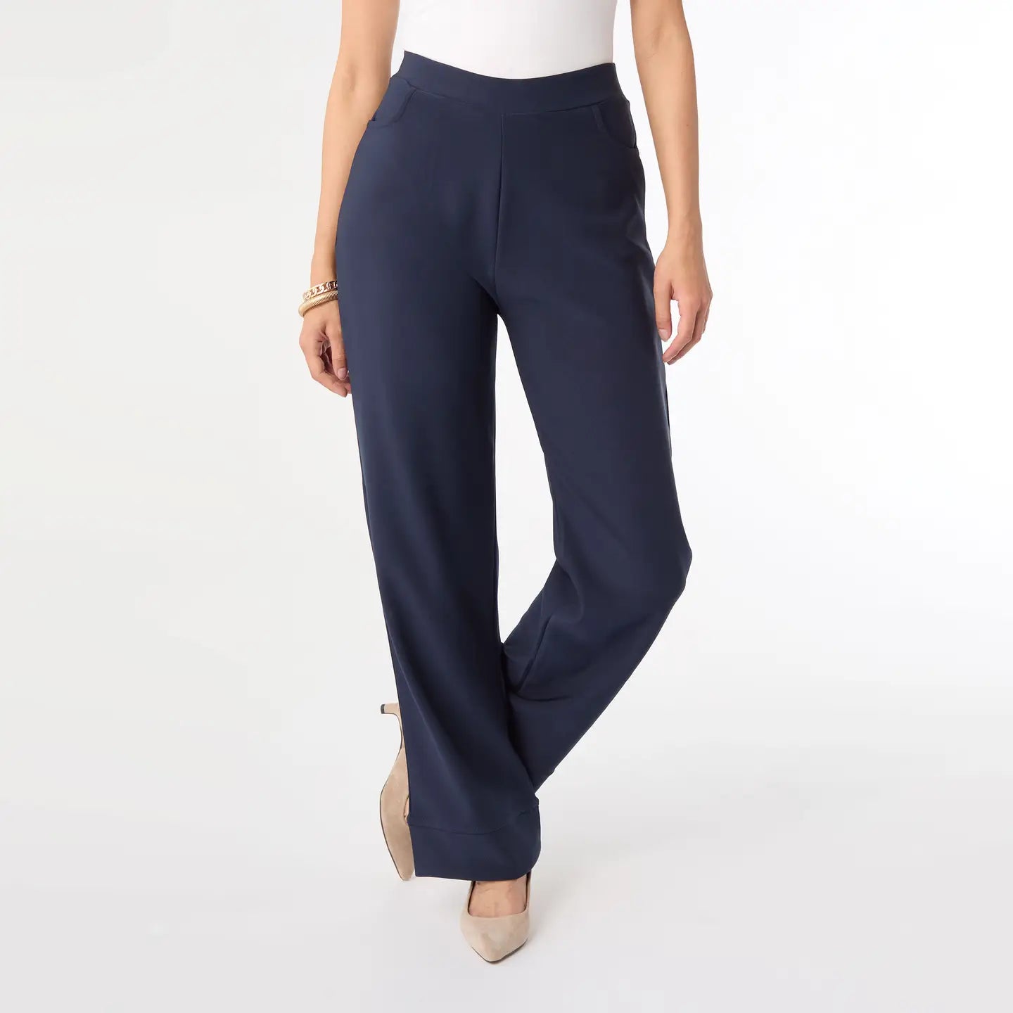 Georgie Wide Leg Bottom Pull On Dress Pants