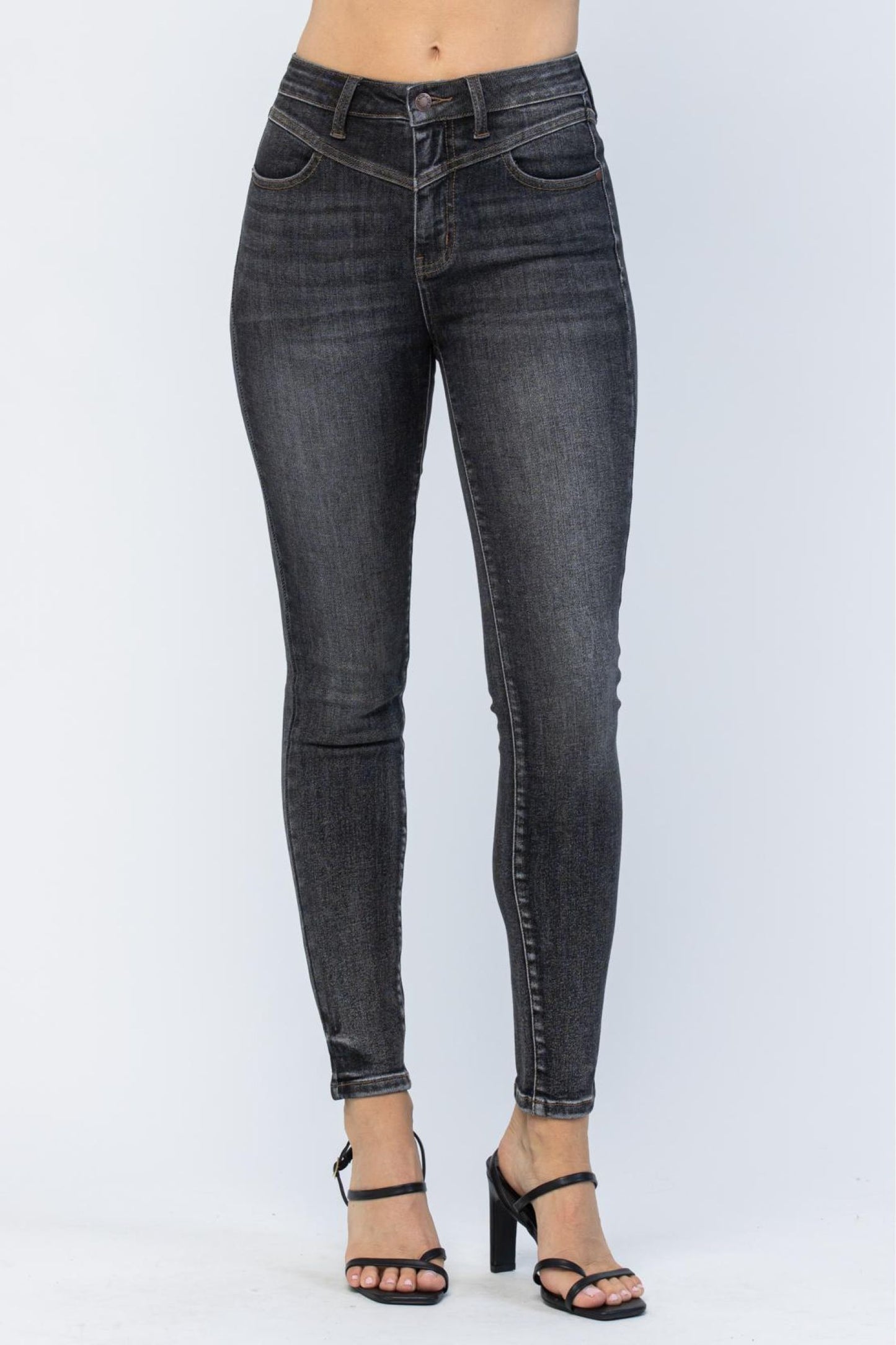 Judy Blue Vintage Black Yoke Skinny Jeans