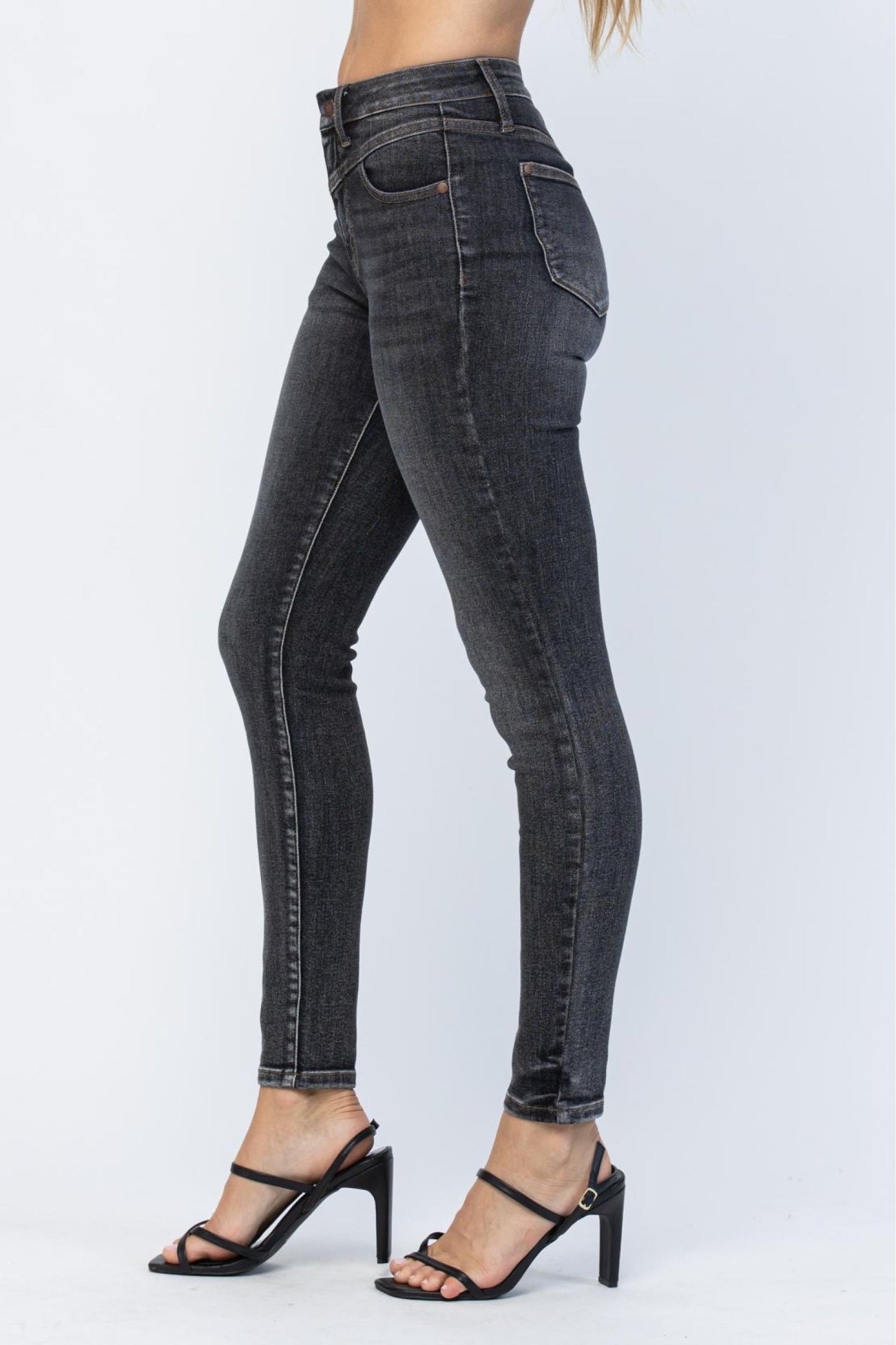 Judy Blue Vintage Black Yoke Skinny Jeans