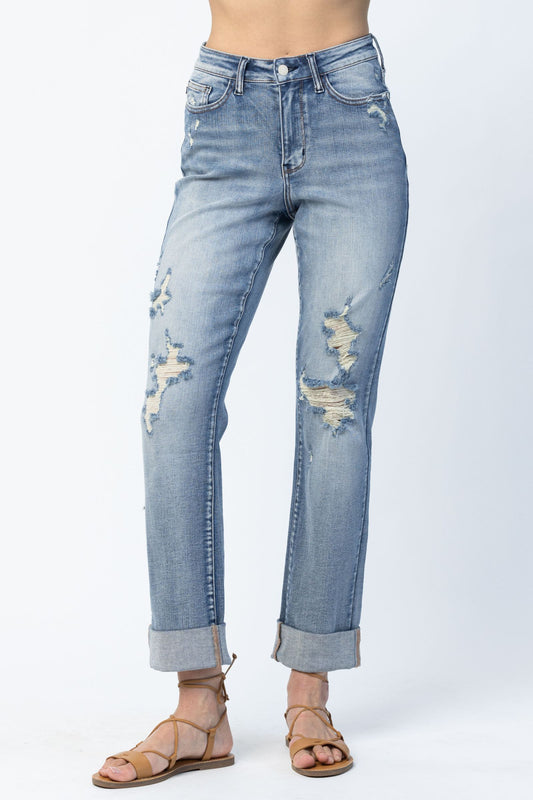 Judy Blue Distressed Boyfriend Jeans