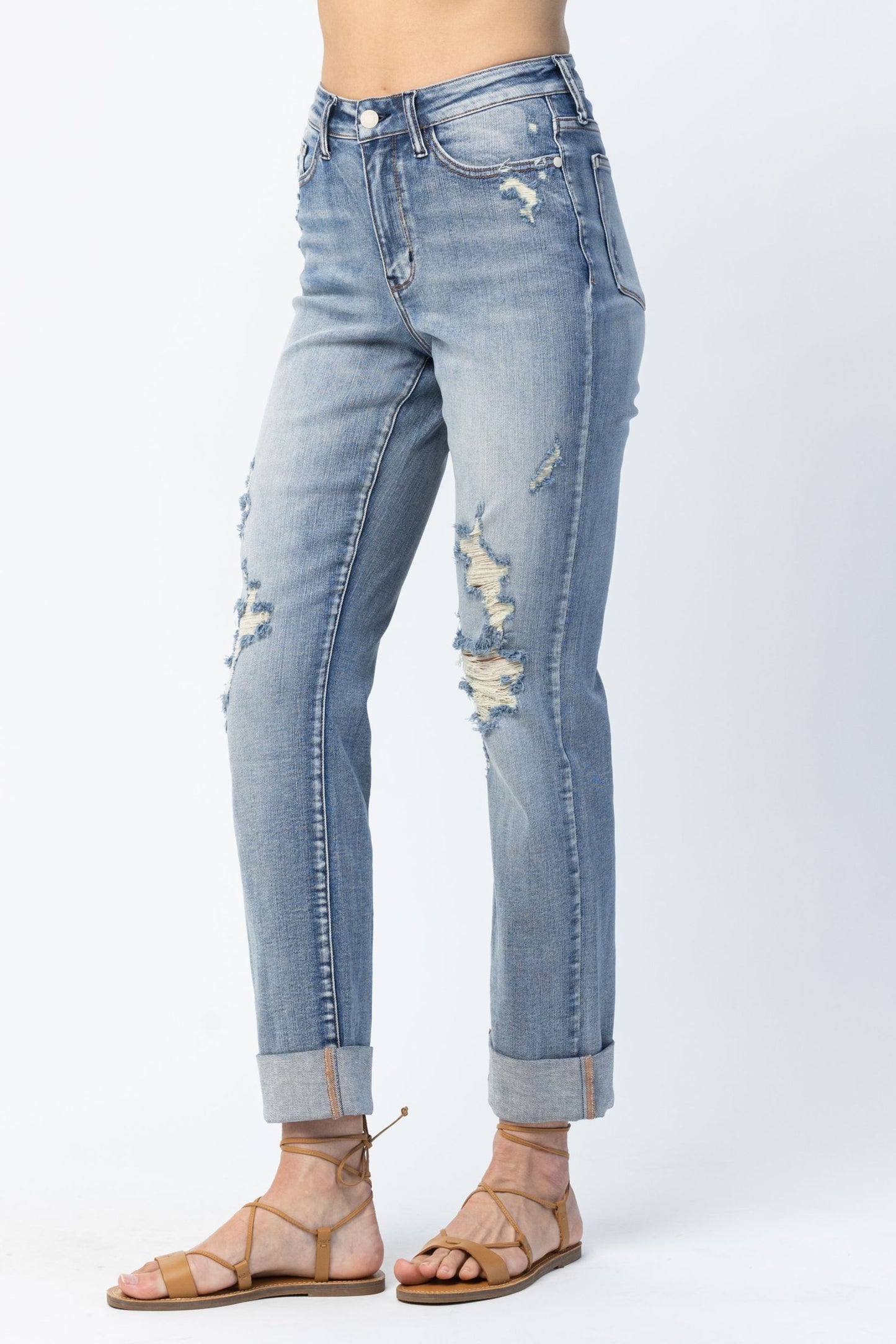 Judy Blue Distressed Boyfriend Jeans