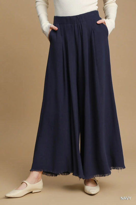 Umgee Linen Wide Leg pants - Navy
