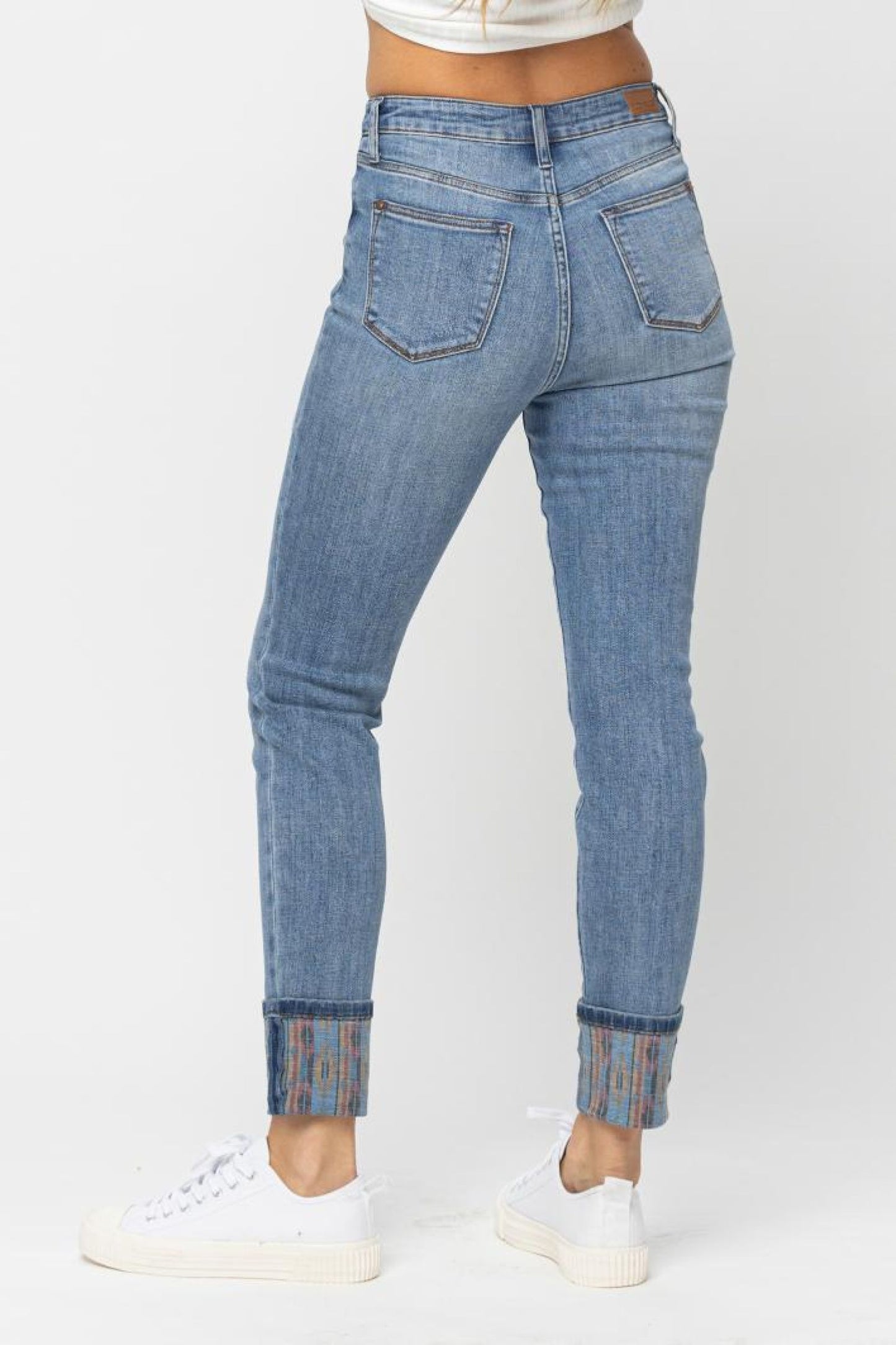 Judy Blue Relaxed Cuffed Southwestern Jeans