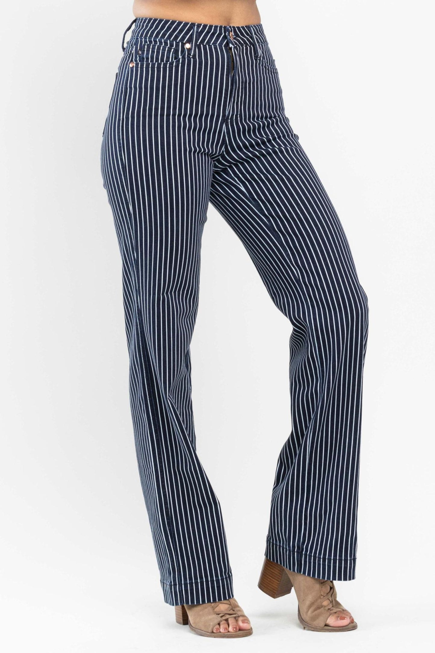 Judy Blue Tummy Control Straight Striped Jeans