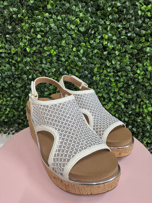 Corkys Carley Wedge - White Mesh
