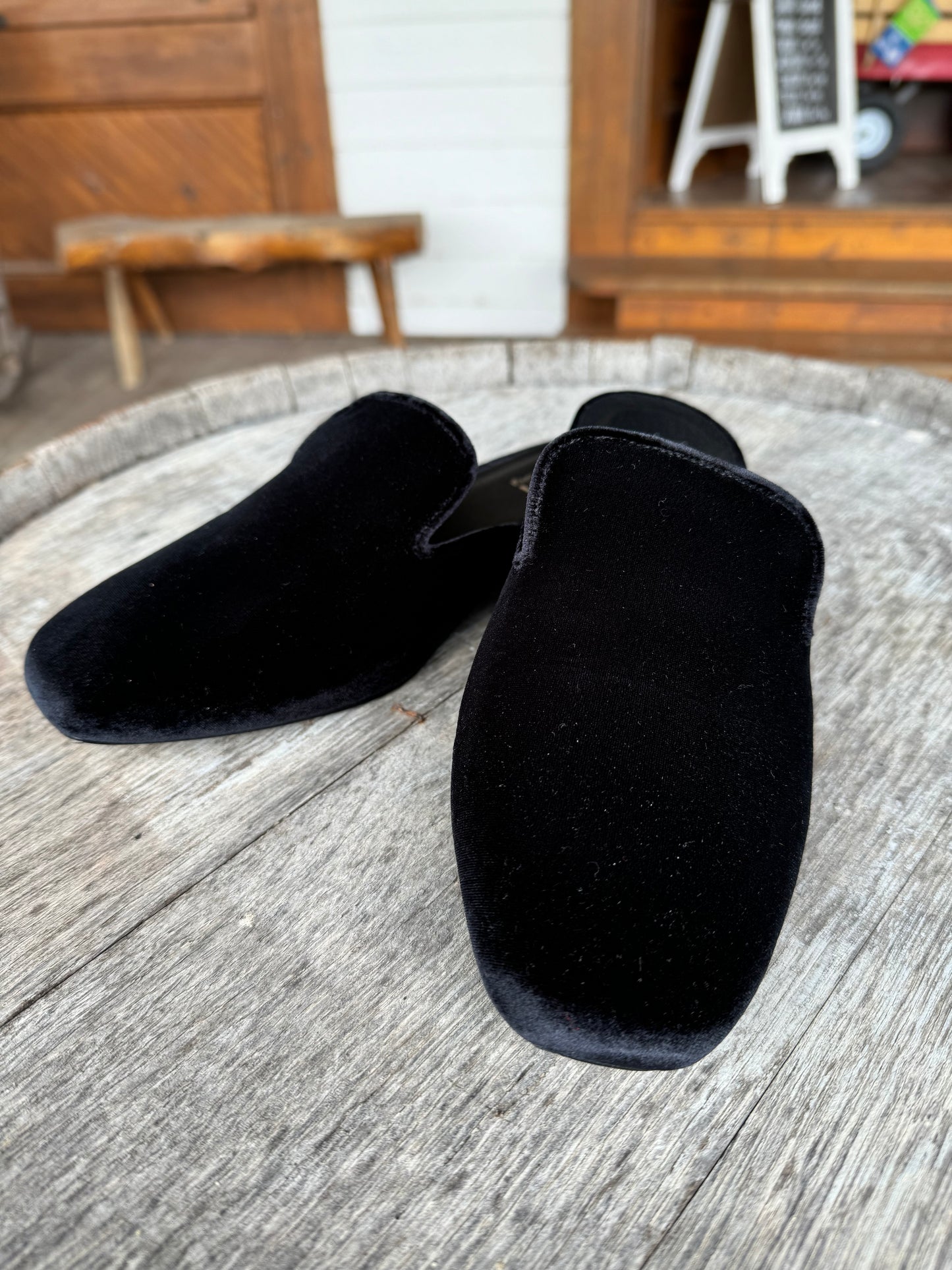 Corkys black velvet mules - spotlight