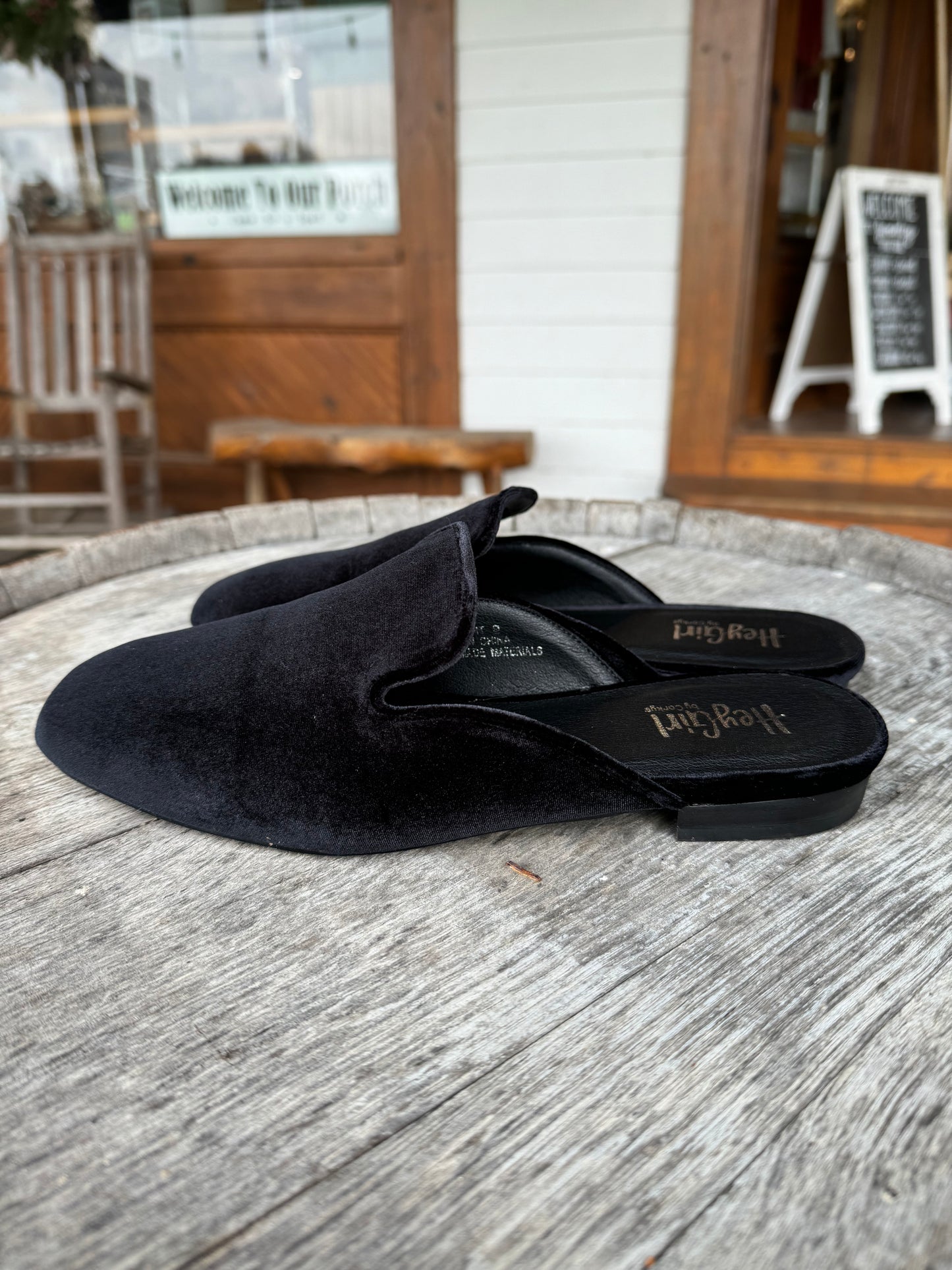 Corkys black velvet mules - spotlight