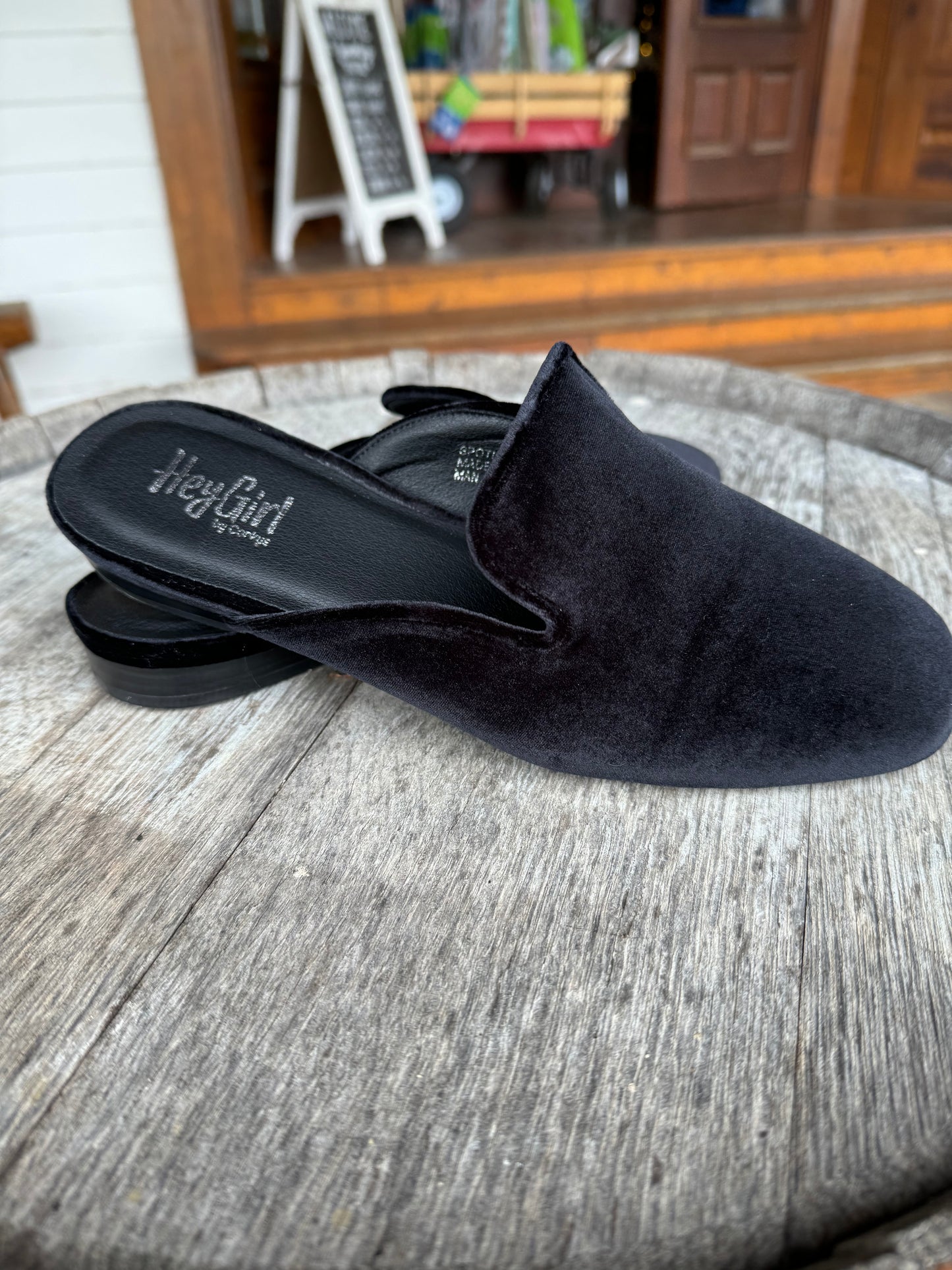 Corkys black velvet mules - spotlight