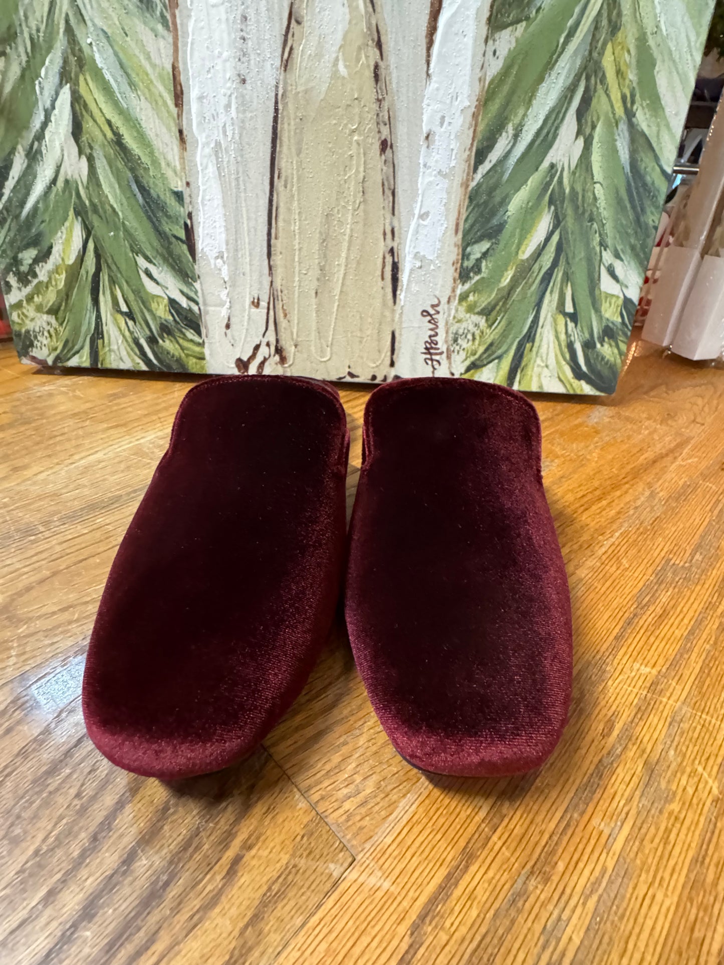 Corkys burgundy velvet mules - spotlight