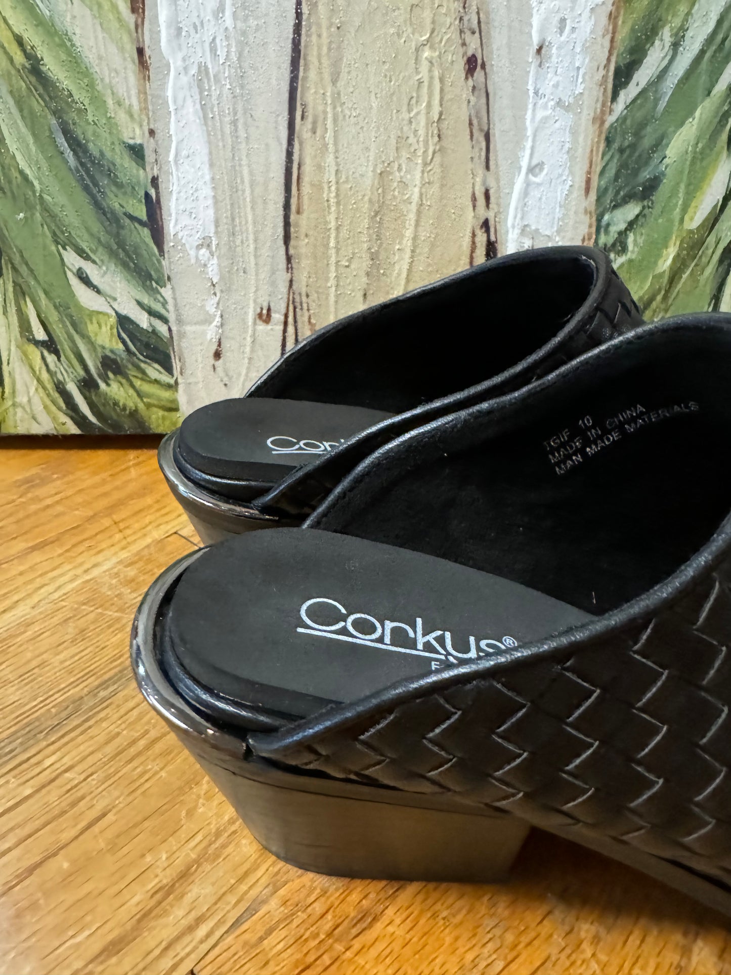 Corkys Basketweave Mules - TGIF in Black