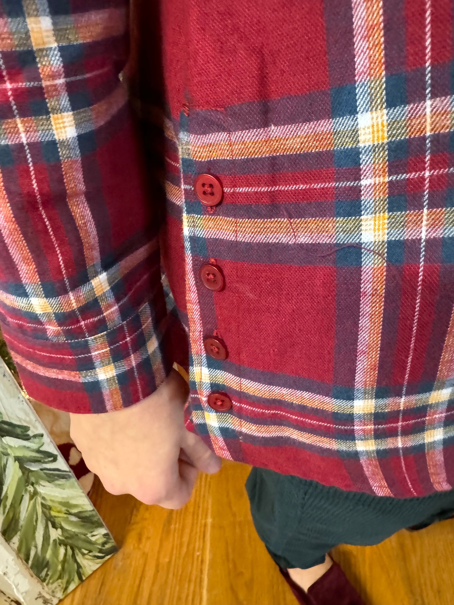 Keren Hart Christmas Flannel with Side Buttons