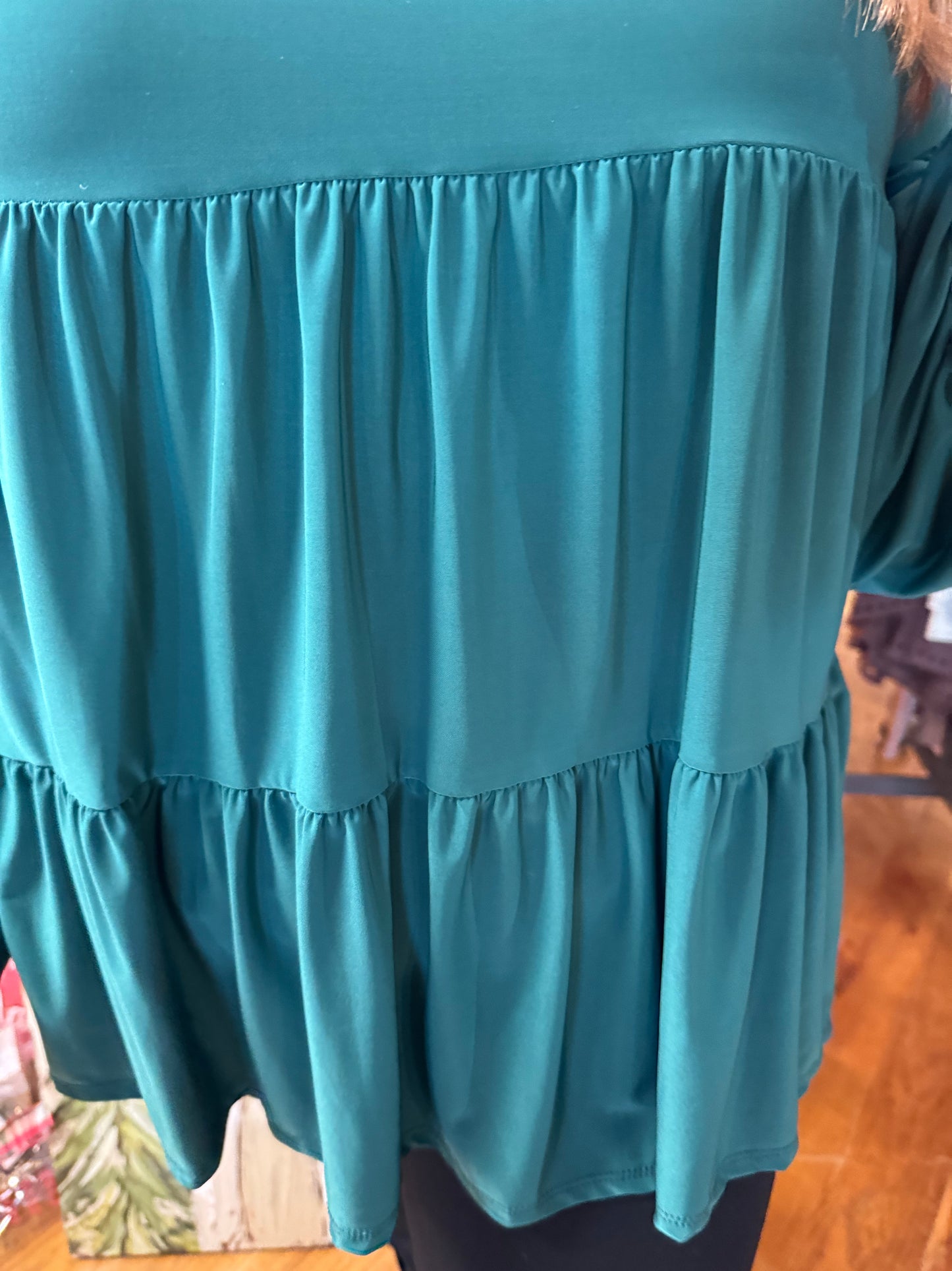 Celeste Hunter Green Brushed Bulgary Top