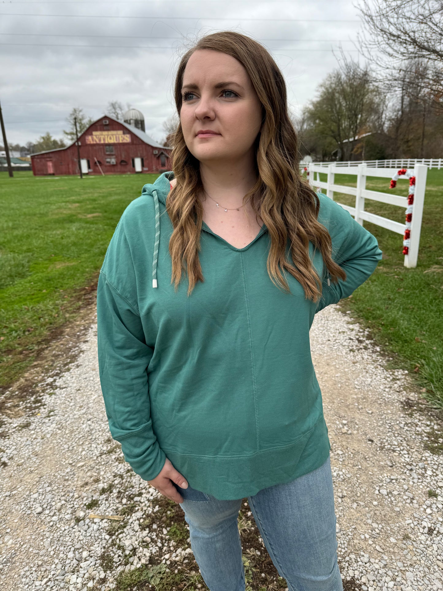 Keren Hart Green Hooded Pullover