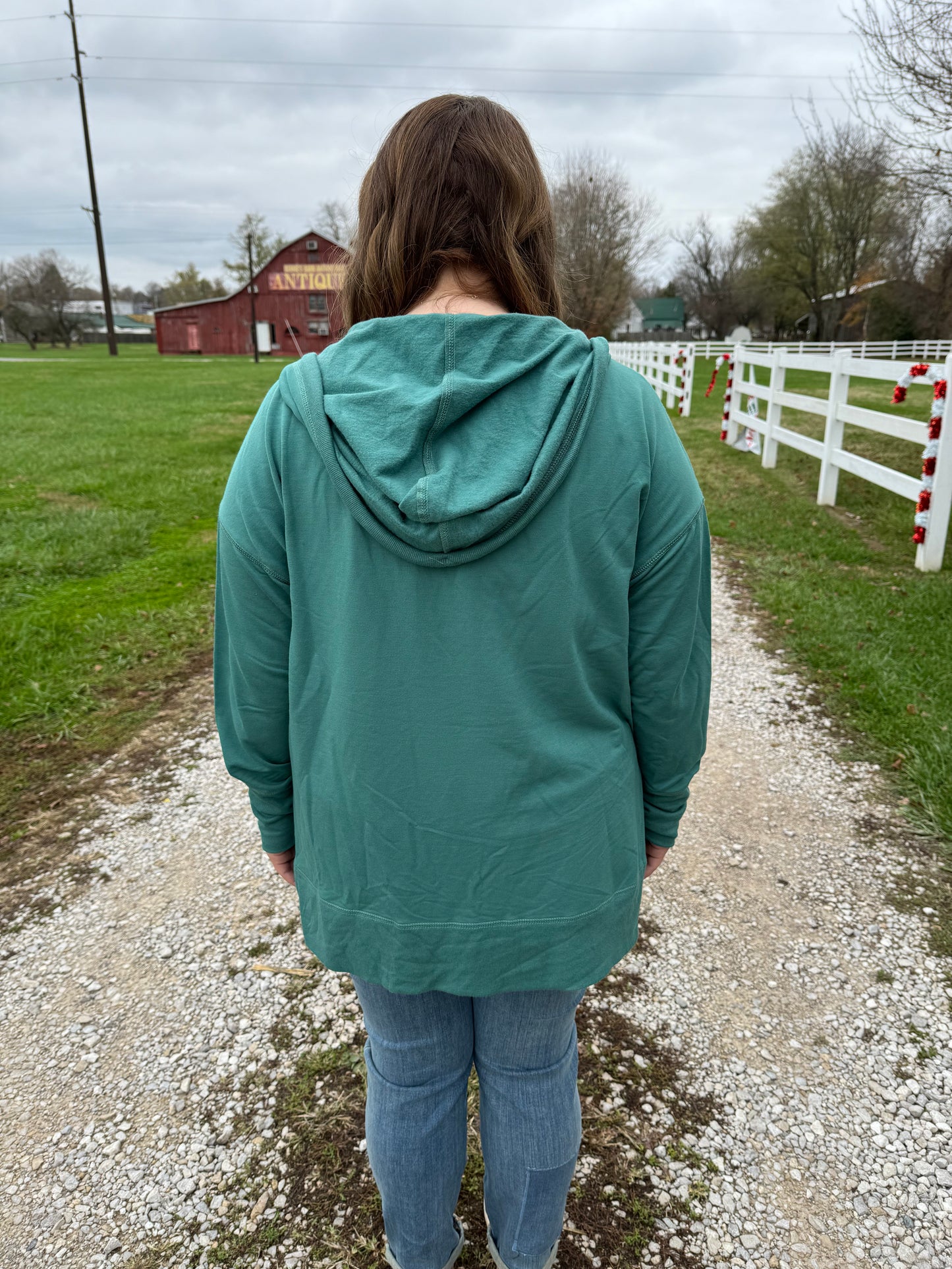 Keren Hart Green Hooded Pullover