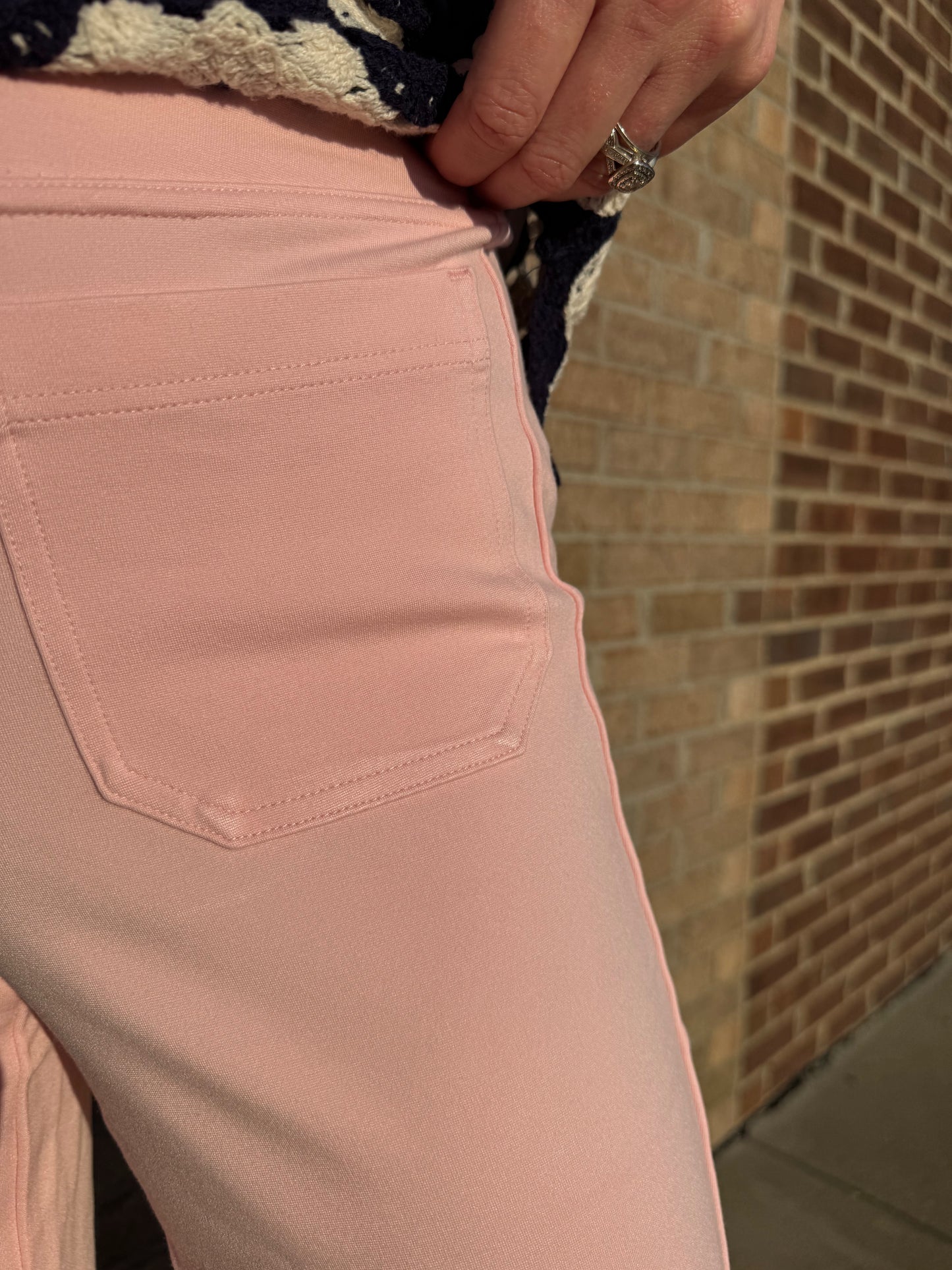 Kim Gravel Petite Pull-On Pink Pants