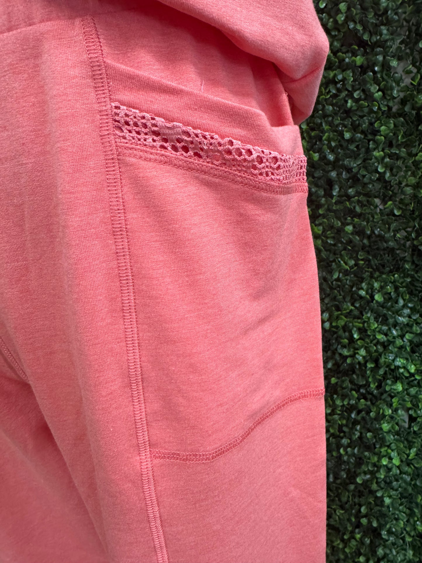 Keren Hart Coral Jogger Style Bottoms with Lace Detail