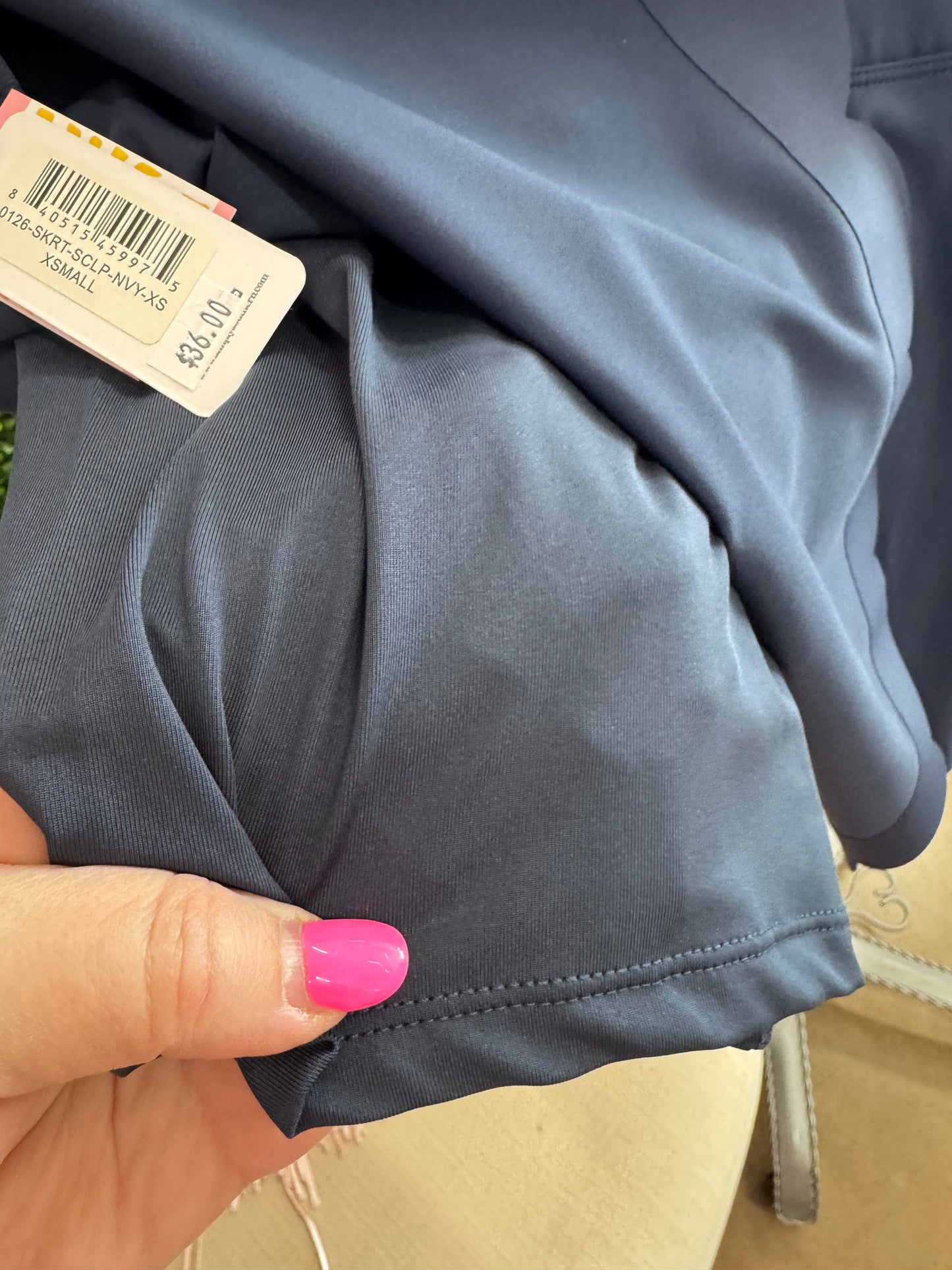 Simply Southern Scalloped Hem Active Skort - Navy