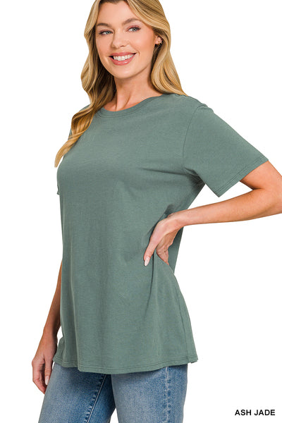 Cotton Boyfriend Round Neck Top - several colors