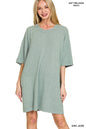 Hacci t-shirt dress with pockets - 2 colors