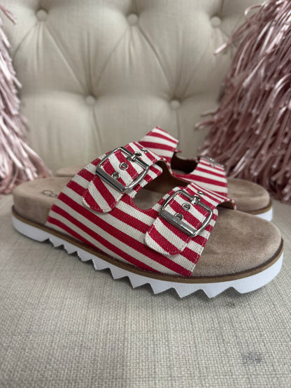 Corkys Dash Sandals - Red stripe