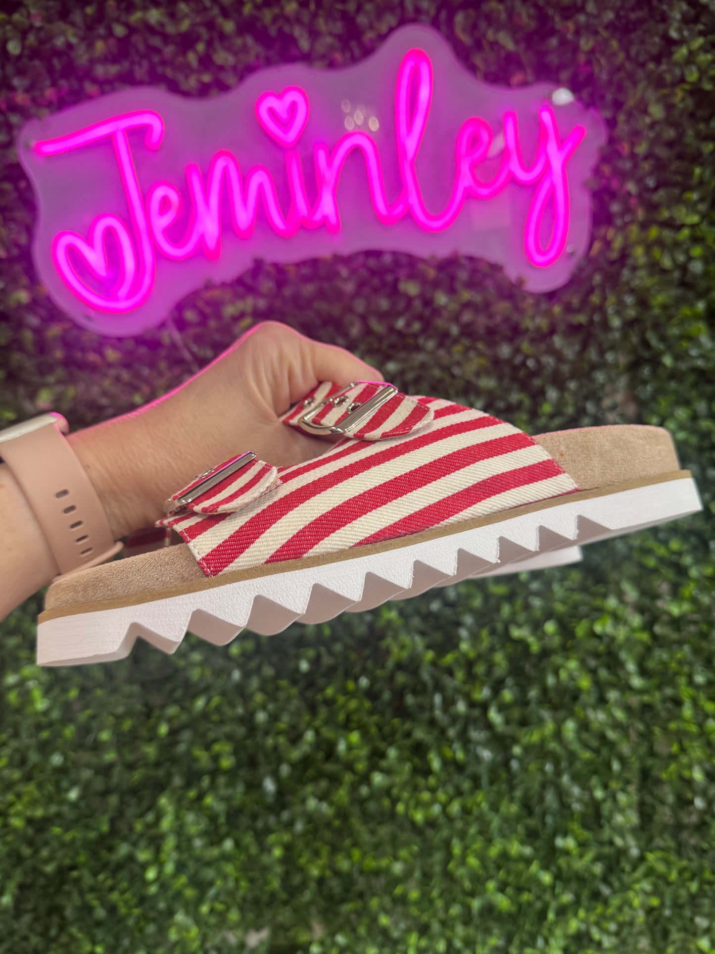 Corkys Dash Sandals - Red stripe