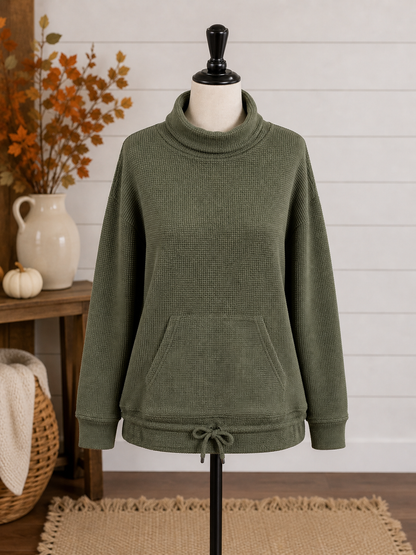 Keren Hart Olive Green Mockneck Sweater Pullover
