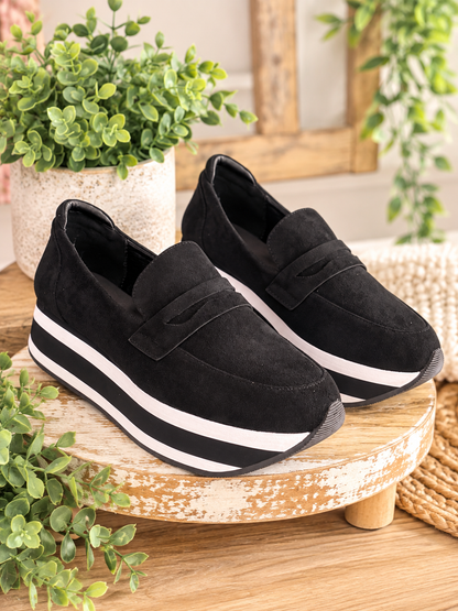 Corkys Sheesh Black Faux Suede