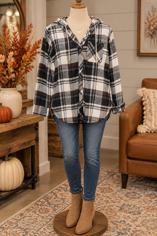 Keren Hart Fall Flannel with Hood