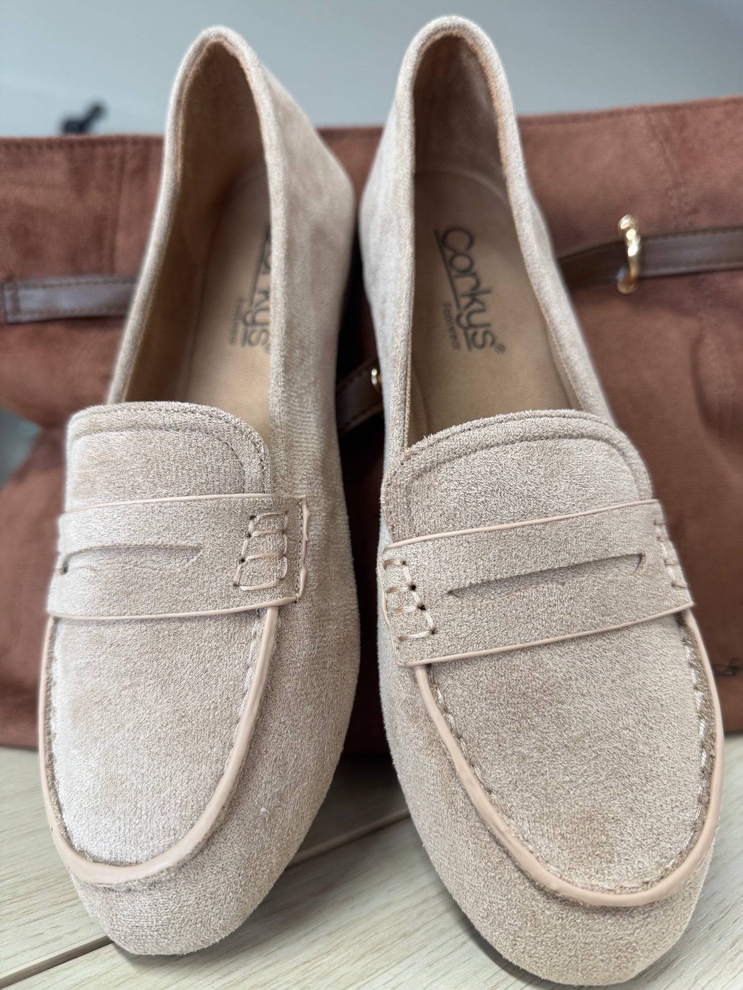 Corkys sand Faux Suede Don’t Tell shoes