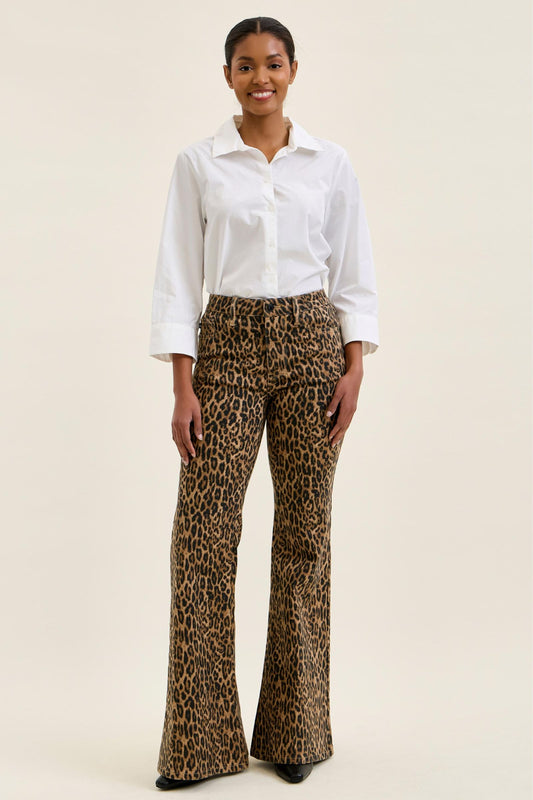 Judy Blue MR Jaqueline Flare in Leopard Luxe Jeans