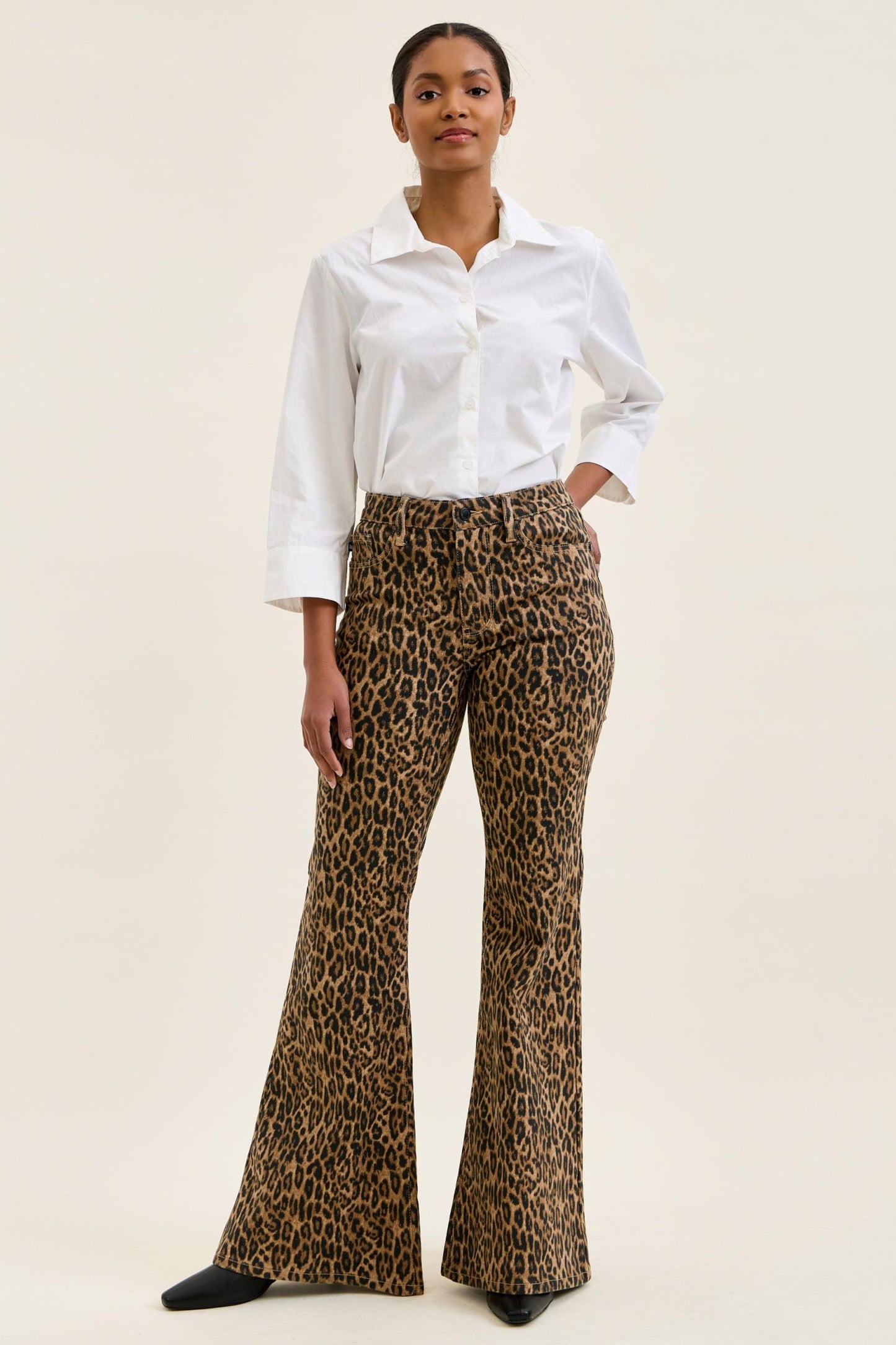 Judy Blue MR Jaqueline Flare in Leopard Luxe Jeans