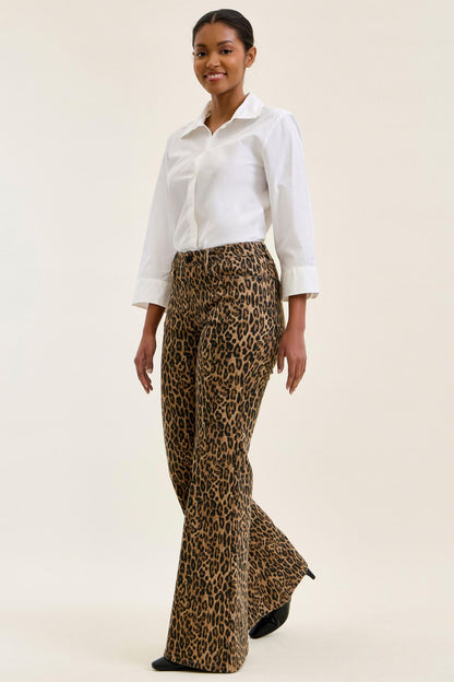 Judy Blue MR Jaqueline Flare in Leopard Luxe Jeans