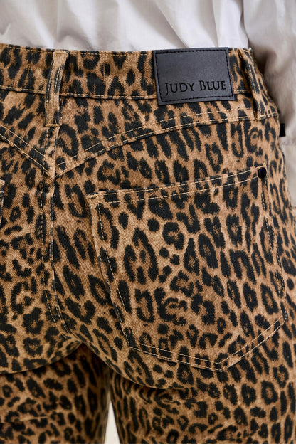 Judy Blue MR Jaqueline Flare in Leopard Luxe Jeans