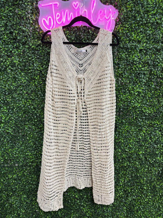 Origami By Vivien One Size Long Crochet Vest