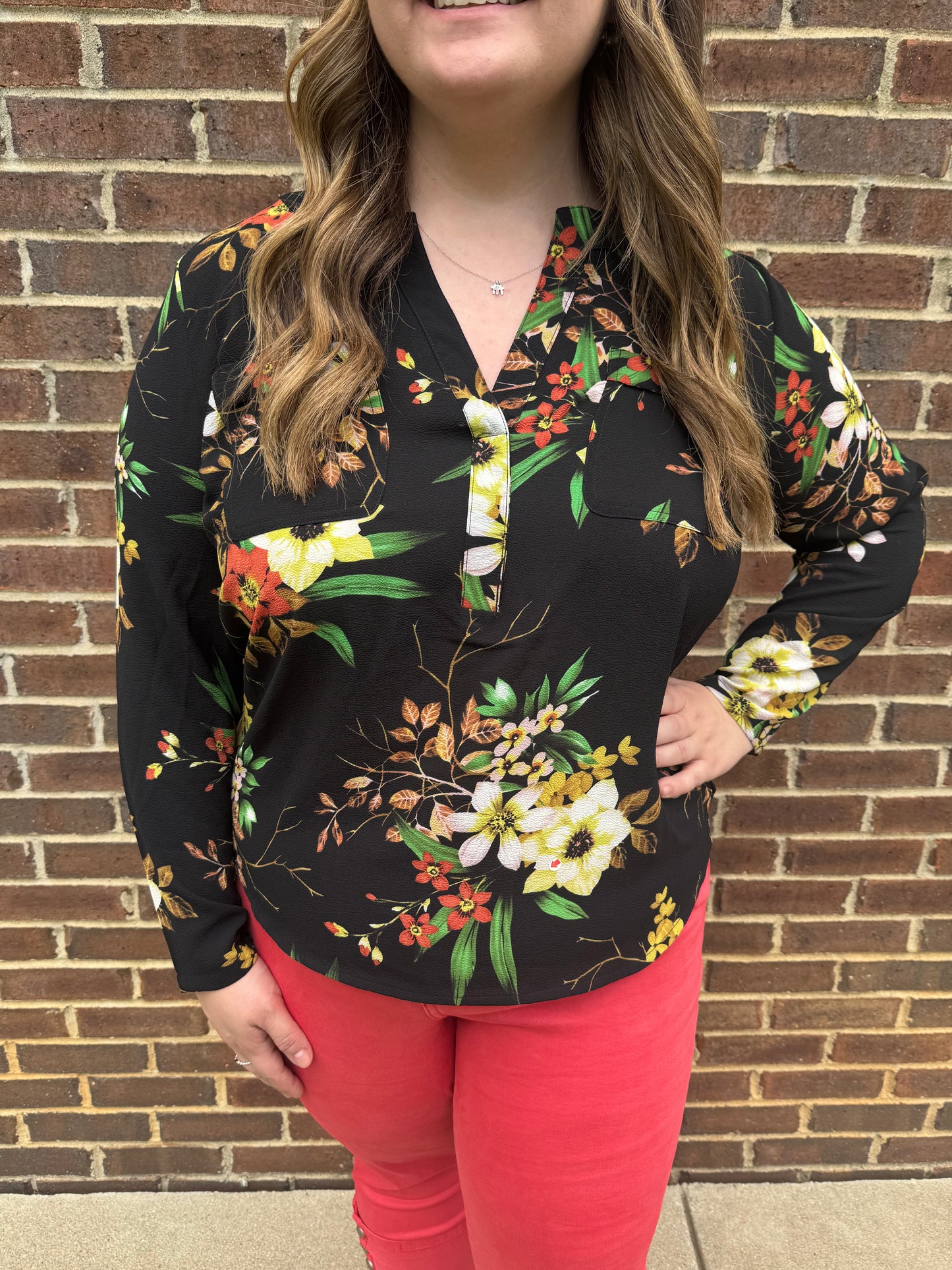 Keren Hart Black Floral Blouse