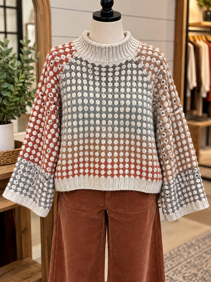 Mock Neck Multi Color Charlie B Sweater