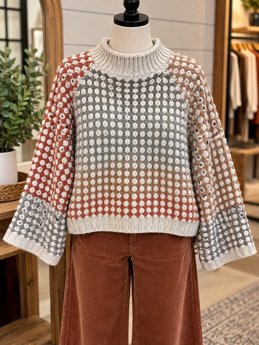 Mock Neck Multi Color Charlie B Sweater