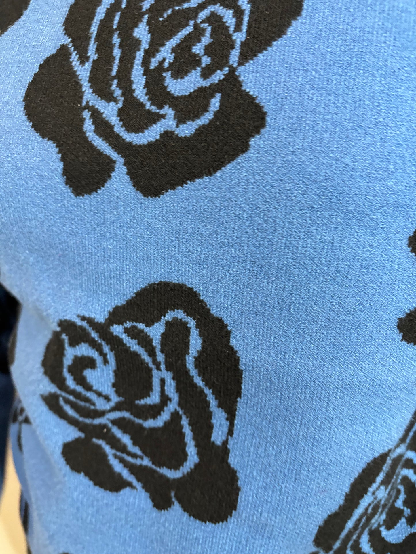 Keren Hart Blue and Black Rose Sweater