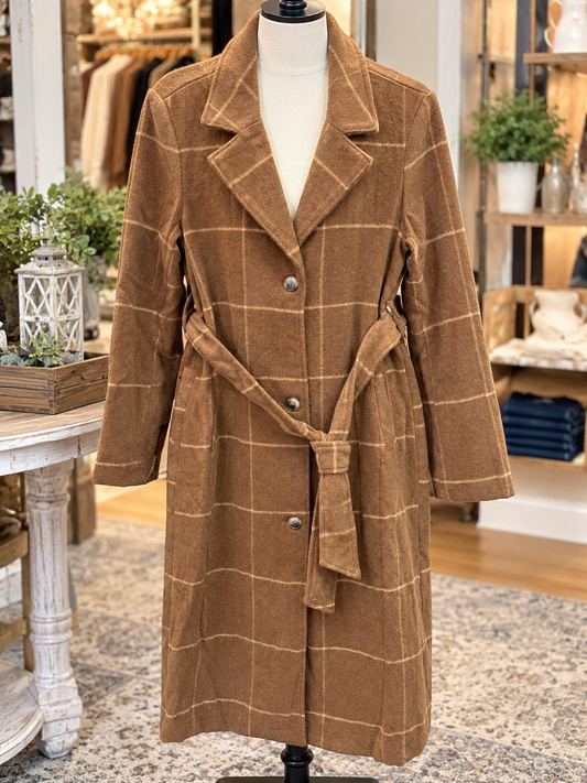 Keren Hart long fall wrap coat for women, elegant layered outerwear