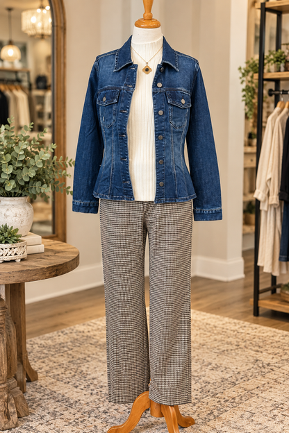 Keren Hart Houndstooth Dress Pants