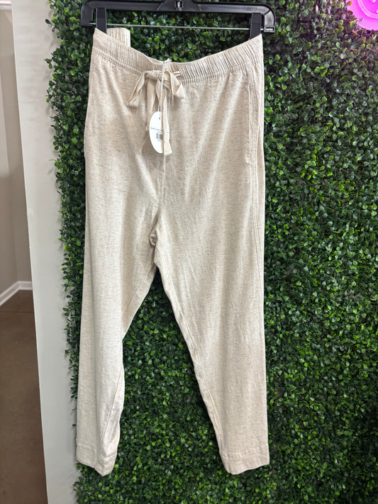 Umgee Plus Linen Blend Pull-On Pant - Oatmeal