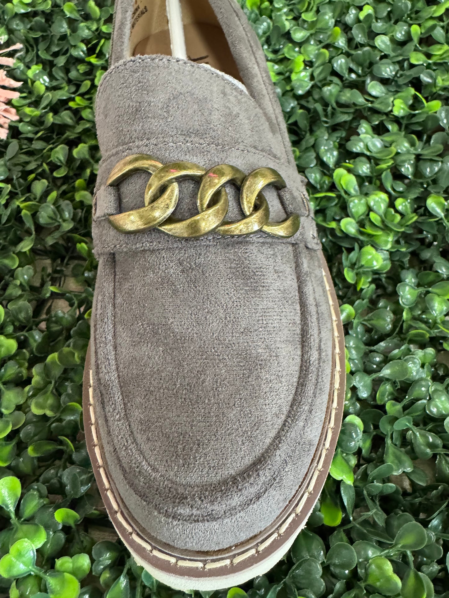 Corkys Literally in Light Gray faux suede