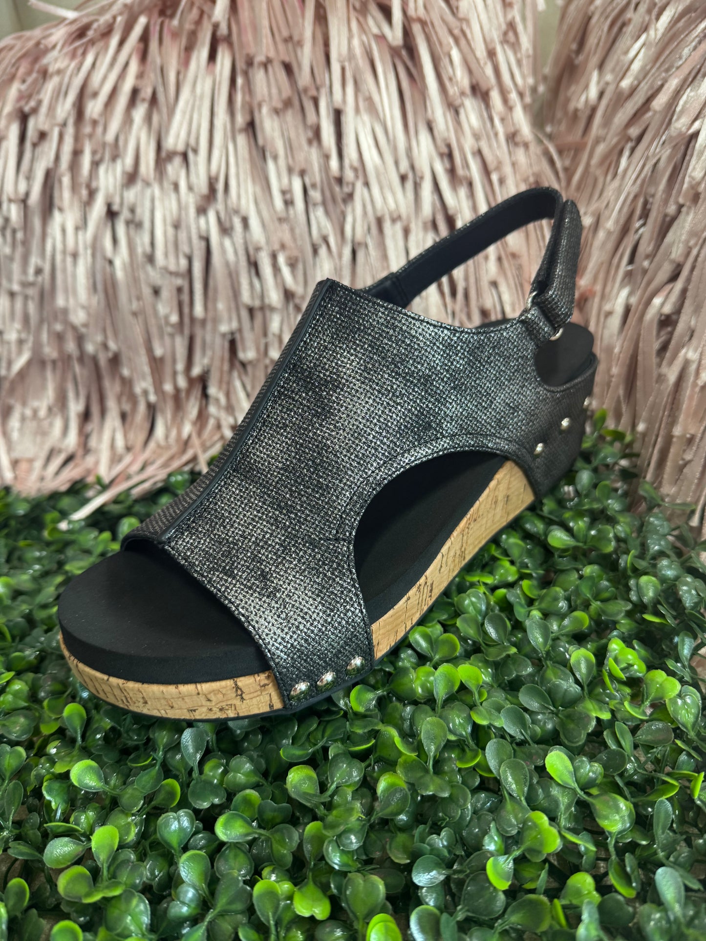 Corkys Volta II Wedge in Black Texture