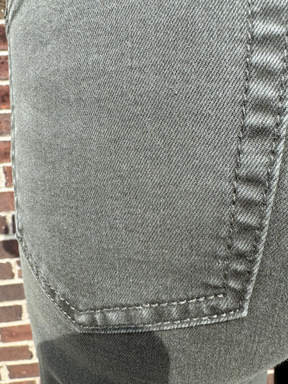 Charlie B Cropped Patch Pocket Flare Colored Twill Pants - Spruce