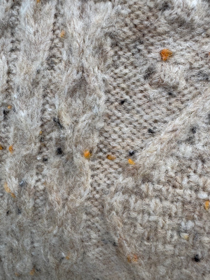 Keren Hart Beige Speckle Knit Quarter Zip Sweater