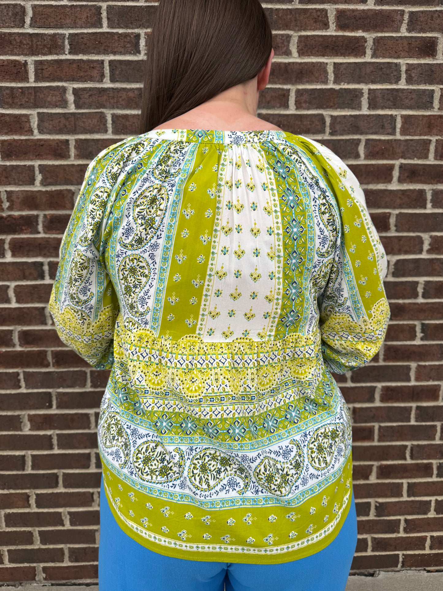 Keren Hart Green Paisley Patterned Top
